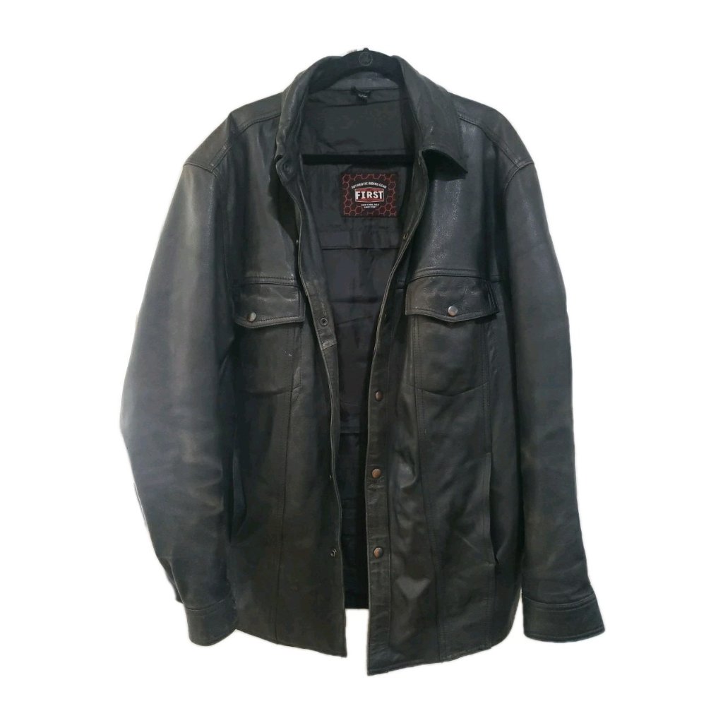 First Classics Jacket Motorcycle Black Leather Xxl Snap Front